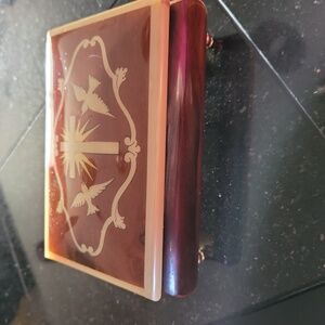 San Francisco Music Box Co Italy "Amazing Grace" Wood Marquetry Inlay Tr…